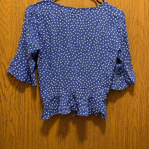 Topshop Blue Polka dot Crop Top size 4 - Picture 6 of 8